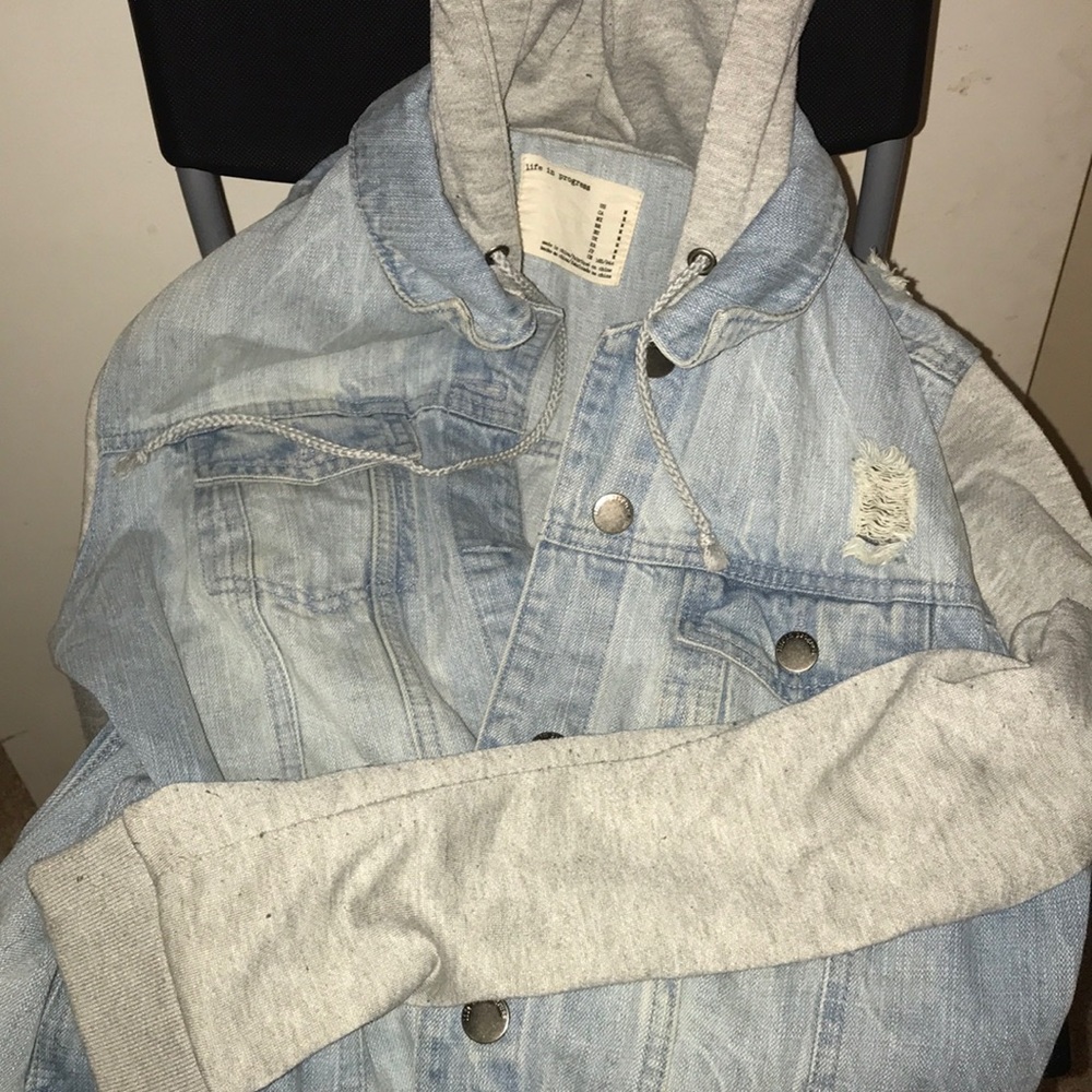 Ripped Sweatshirt/jean jacket worn a few times